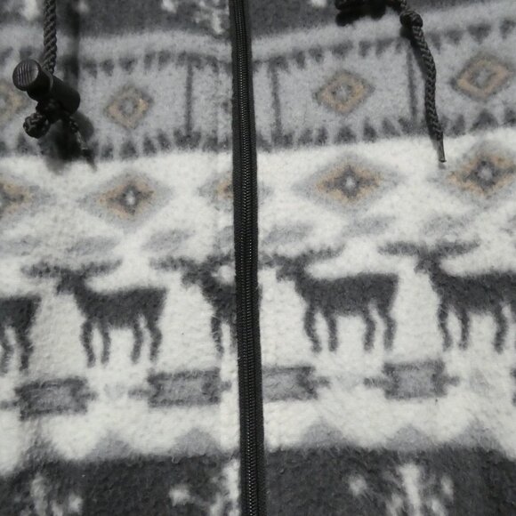 Vintage | CABIN CREEK | medium | Hooded Fleece Anorak Zip-Up Jacket - Picture 10 of 16